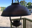 Vintage Electrified Copper Hanging Store Or Kitchen Ceiling Light, 12' Diam. X 18'h, Missing Glass Chimney
