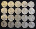 Roll Of 20 Silver 1944-P Walking Liberty Half Dollars - Better Than Average Circulated