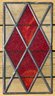 Matching Pair Vintage Red Rippled Stained Glass & Clear Glass Windows, Each 10.5' X 20'H