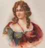 Beautiful Antique Oval Austrian Portrait Plate Of Duchesse De Montespan, 8-1/2' X 6-5/8' X 12'H