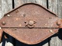 Antique Cast Iron Pully With Great Barn Patina Rust