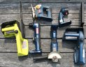 Lot Of Eight Ryobi Battery Powered Tools - No Batteries Are Included - Bag Is Included