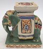 Antique Diminutive Ceramic Elephant In Garden Seat Form, 8' X 4' X 7.75'H