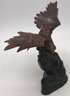 Vintage Bronze Standing Eagle With Wings Spread, 15' X 8' X 12'H