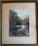 Framed J. C. Bicknell Hand Colored Photo 'a Foot Bridge'
