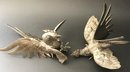 Vintage Pair Cast Metal Chinese Fighting Cock Roosters, 6.25' X 5.25' X 7.5'H