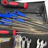 Lot Of Misc Small Hand Tools, Measuring Tap, Craftsman Wrenches And More