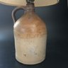 Vintage Salt Glazed Crock Make Into Table Lamp, Crock 5.5' Diam. X 10.5'H X 18' To Shade Top