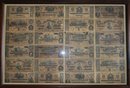 Framed Group Of Confederate Currency - Reproductions