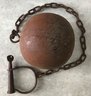 Antique Prisoner Forged Leg Iron Ball And Chain