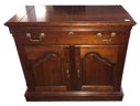 Vintage Pennsylvania House Rolling 1-Drawer, 2-Door, Fold-Out Buffet Server, Dovetailed Drawer