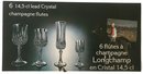 6 Pcs New In Box French Cristal D' Argues Longchamp Champagne Flutes, Lead Crystal, #1