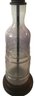 American Bi-Centennial (1776-1976) Embossed Glass Bottle Made Into Table Lamp On Wood Base