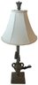 Decorator Composit Lamp In Silver Leaf Finish With Hanging Tassels