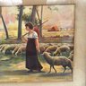 Antique MATTED & Frameed Print 'SHEPHERDESS', 21.5' X 14.5'