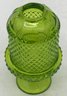 Vintage Green Pressed Glass Fairy Lamp, 4' Diam. X 7'H