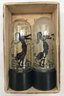 Unusual Art Nouveau Salt & Pepper Shakers In Original Box By B.B. Perfection Specialty Co.