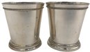 Pair Matching Silver Plated Traditional Mint Julep Cups