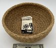 Vintage Sioux Native American Hand Woven Basket, 9.5' Diam. X 4'H