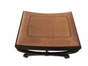 Vintage  Upholstered Mahogany Curved Set Stool With RICHTER-NY Brass Plate