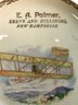Antique 1912 Calendar Advertising Plate Image Of Bi-Plane 'E.A. PALMER' Keene & Hillsboro, New Hampshire