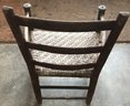 Vintage Rush Seat Chair, Original Flaking Red Paint, Country Chic