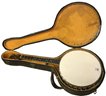 Vintage 4-String Remo Weather King Banjo In Case, 12' Diam. Face X 30'L, Unstrung