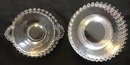 Pcs Vintage Clear Candlewick Pattern 6.25' Diam. Plates  And Pierced Handed Diah & Open Condiment Bowl