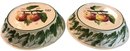 Matched Pair Ceramic Wall Hanging Molds Of Apples And Blossoms, 10.75' Diam. X 2.75'H