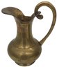 Antique Copper Lusterware Creamer, Vintage Brass Ewer And Repousse English Brass Ale Pitcher