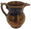 Antique Copper Lusterware Creamer, Vintage Brass Ewer And Repousse English Brass Ale Pitcher