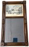 Vintage Currier & Ives Split Framed Mirror, 'THE SNOW STORM' 10.25'W X 18.5'H