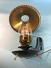 Vintage Black And Gold Trimmed Tri-Footed Electrified Finger Lamp, Wall Mountable