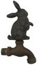 Vintage Heavey Solid Bronze Rabbit Faucet Handle On Brass Spigot, Great Patina - 4.25' X 2' X 7'