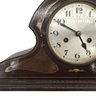 Antique Mantle Clock With Mother-of-Pearl And Marquetry Inlay With Pendulum And Key