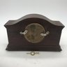 Antique Diminutive Mantle Clock Bell Flower Marquetry Inay, Made In France