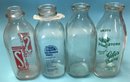 4 Quart Milk Bottles, Sanitary Dairy, McNamara Dairy, Unmarked, Giles Dairy