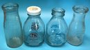 3 Pint & 1 Half Pint Milk Bottles, Edinburgh & Dumfriess Shire, Blue RIbbon, Stratford, Tricking Springs