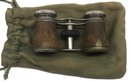 Antique Opera Glasses In Green Fabric Pouch And Sear Field Glasses