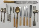 13 Pcs Mixed Lot Antique & Vintage Cutlery, Carving Knife 12.5'