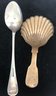 Antique .925 Sterling Hallmarked Spoon (7.36 Dwt) And Similar Design Brass Spoon