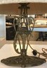 Cast Iron Coal Iron Floral Basket Desk Lamp, 9' X 5.5' X 21.75'H
