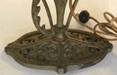 Cast Iron Coal Iron Floral Basket Desk Lamp, 9' X 5.5' X 21.75'H