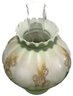 Antique Electrified Gone WIth The WInd Style Hurricane Lamp With Hand-Painted Enameled Floral Shade