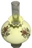 Antique Oil Lamp With Hand-Painted Enameled Floral Design Uranium Custard Glass Shade