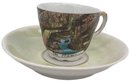 Vintage New Hampshire Souvenir Demitasse Cup & Saucer From 'The Flume' 2.25' Diam. X 1.75'H, Saucer 4.5' Diam.