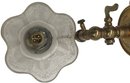 Antique Pair Brass & Etched Glass British Made Gas Wall Sconces That Have Been Electified