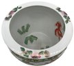 20thC Asian Goldfish Bowl, Pheasant Design With Moriage Decoration, 13' Diam. X 9.5'H