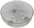 Fine Quality Vintage Delicate Etched, 3-Footed Crystal Bowl With Etched Floral Design, 8.5' Diam. X 4'H