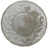 Victorian Sterling Overlay On Round Pressed Crystal Footed Serving Tray, Poppy Flower Design, 10.75' Diam X 1'